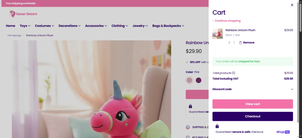 The Kawaii Unicorn cart