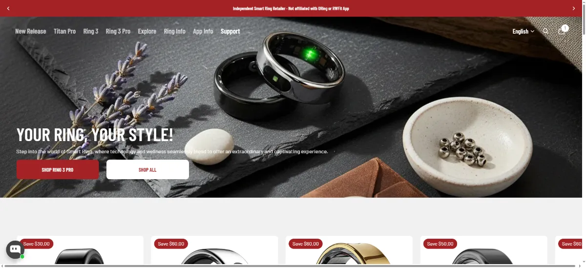 The QRing home page