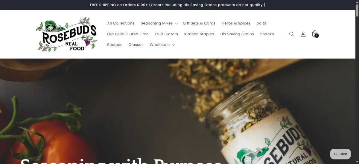 The Rosebud's Real Food home page