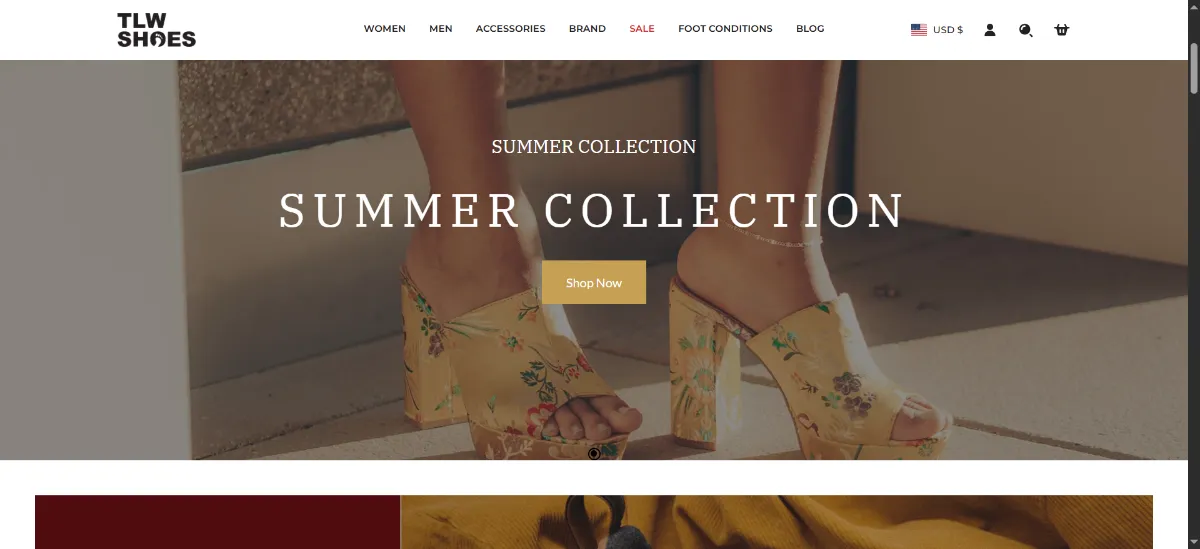 The TLW Shoes home page