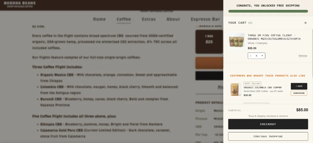 The Buddha Beans Coffee cart