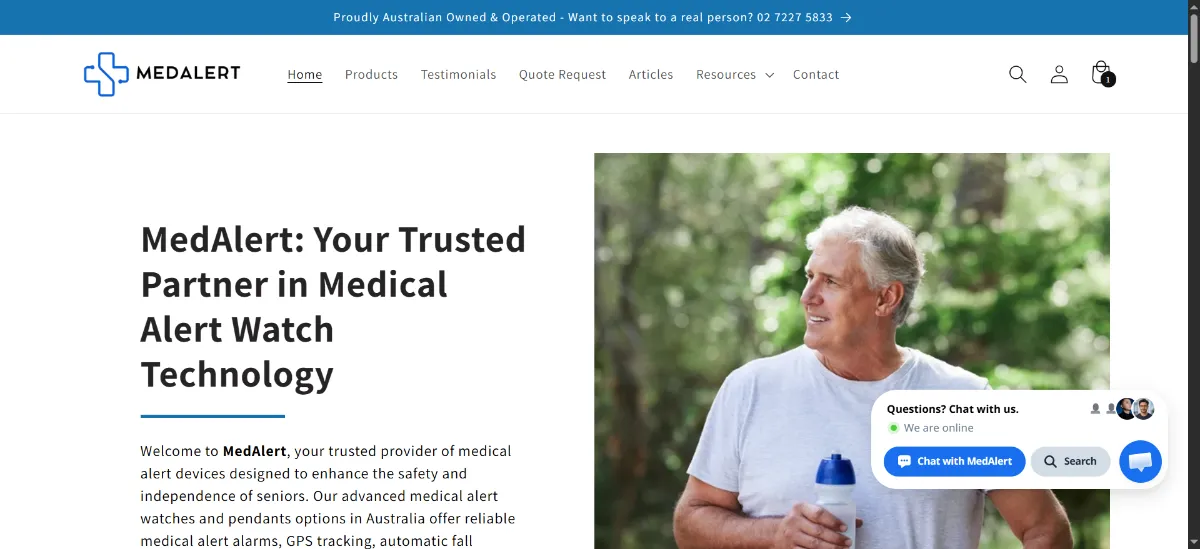 The MedAlert home page