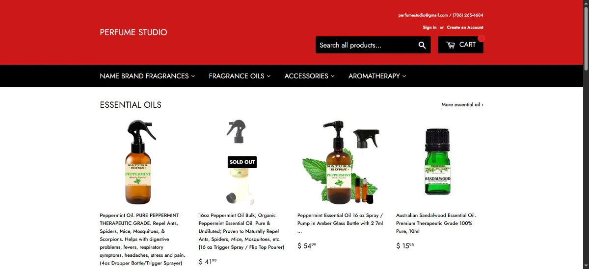 The The Perfume Studio home page