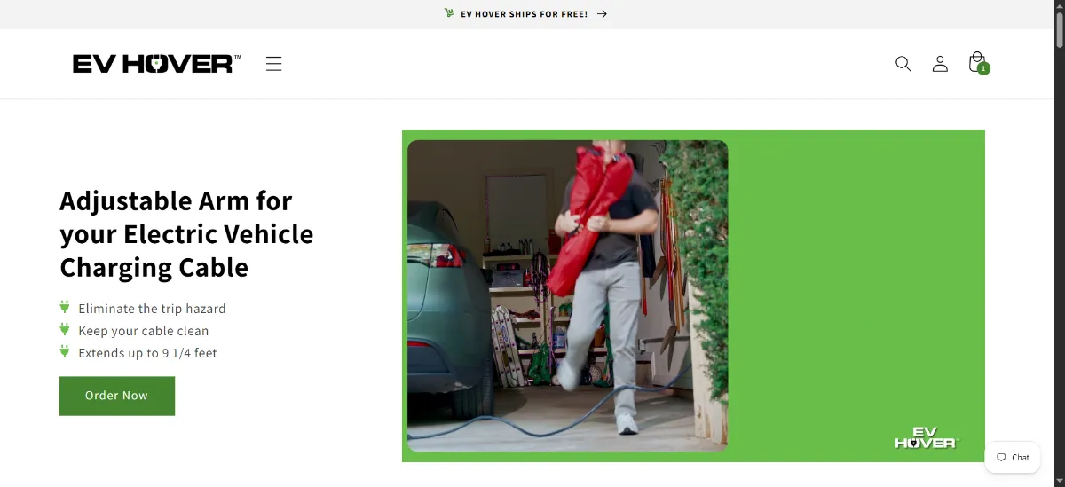 The EV Hover home page
