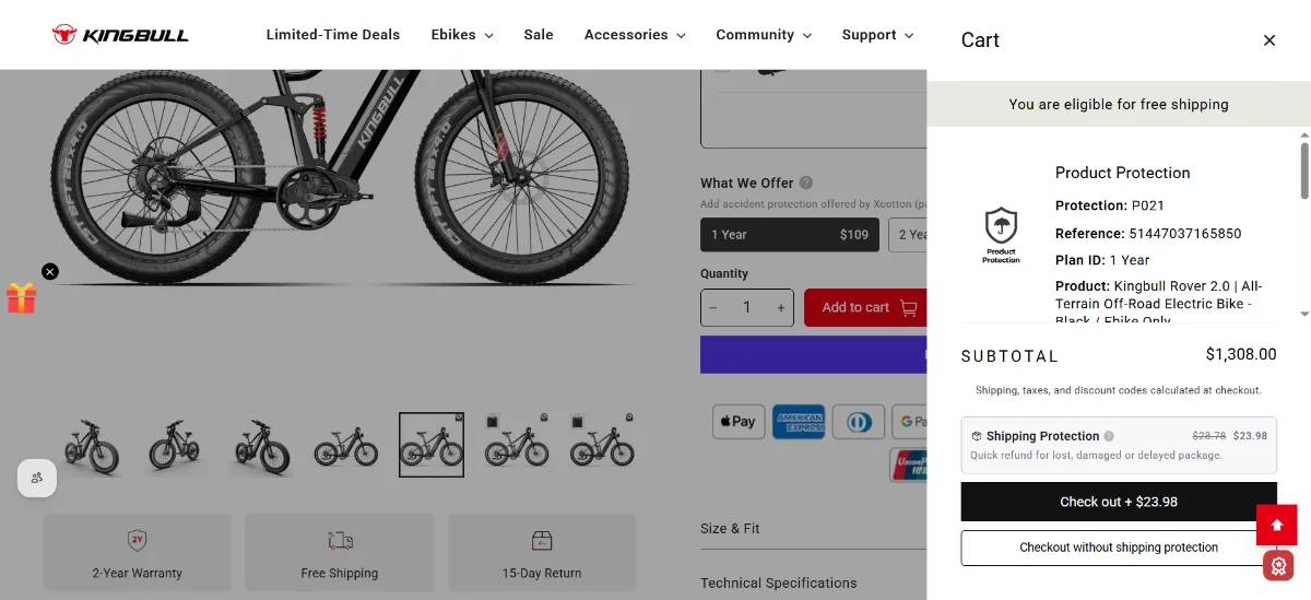 The Kingbull Bikes cart