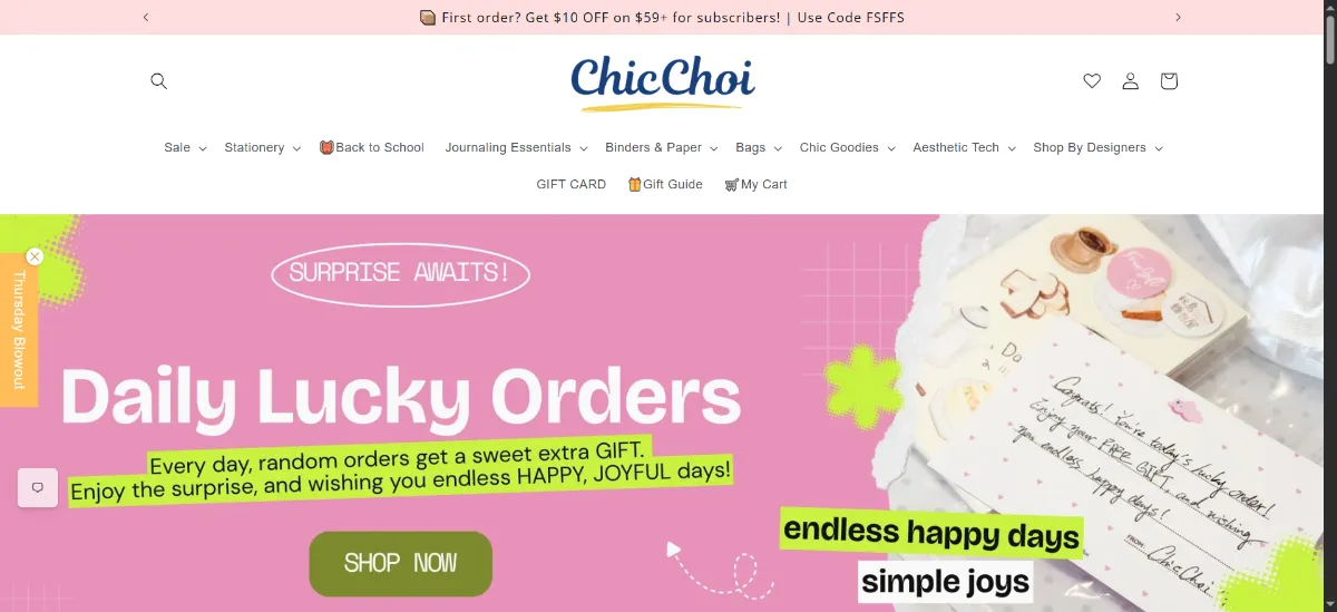 The ChicChoi home page
