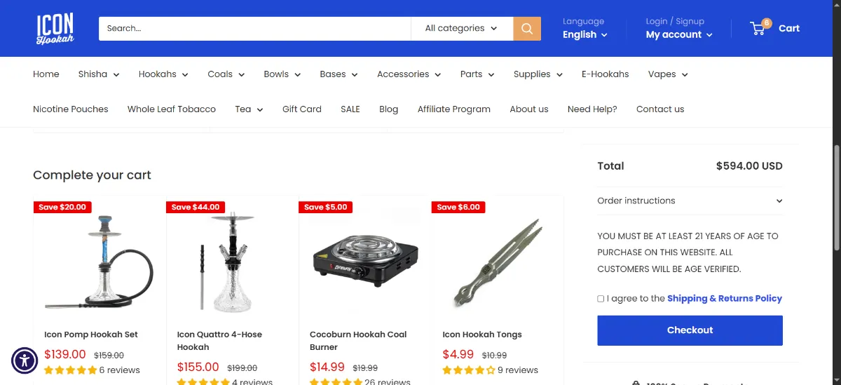 The Icon Hookah cart