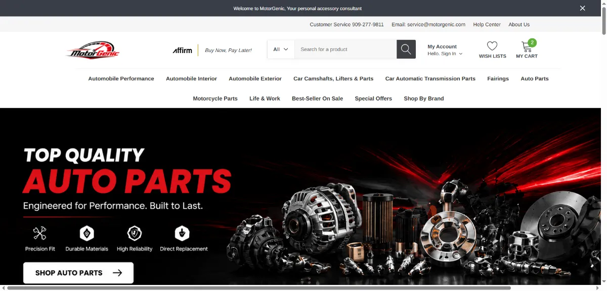 The MotorGenic home page