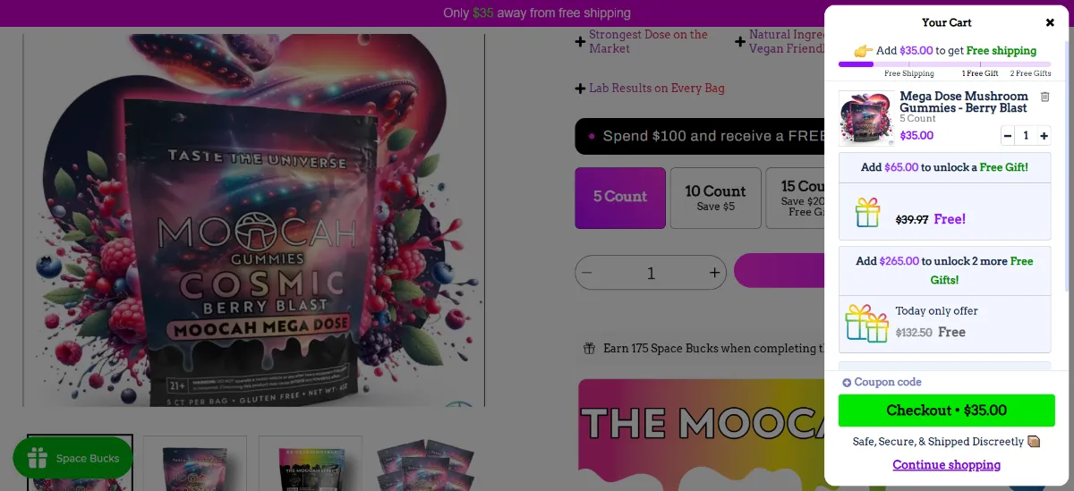 The Moocah World cart
