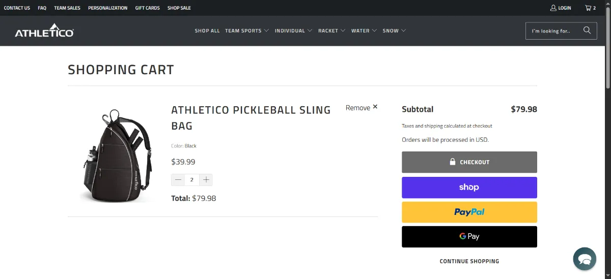 The Athletico cart