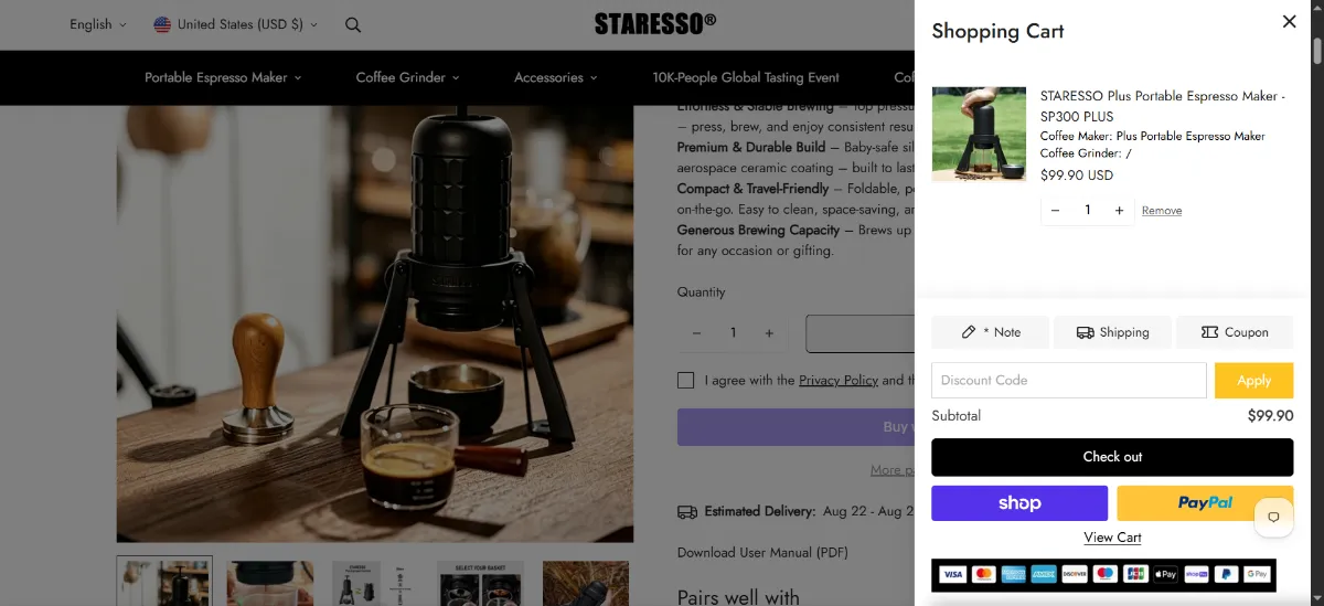 The Staresso cart