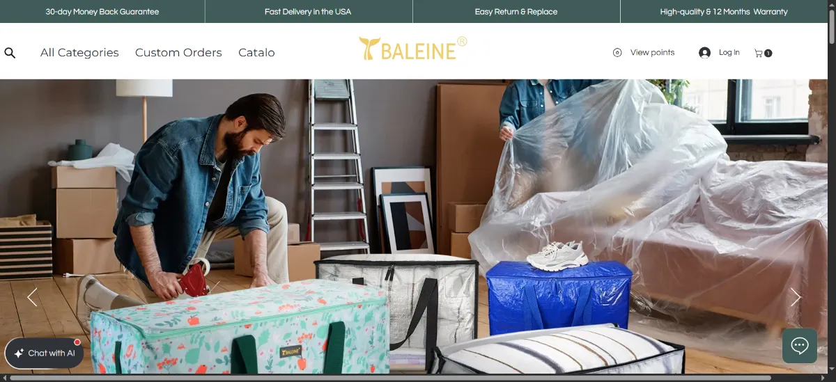 The Baleine Shop home page